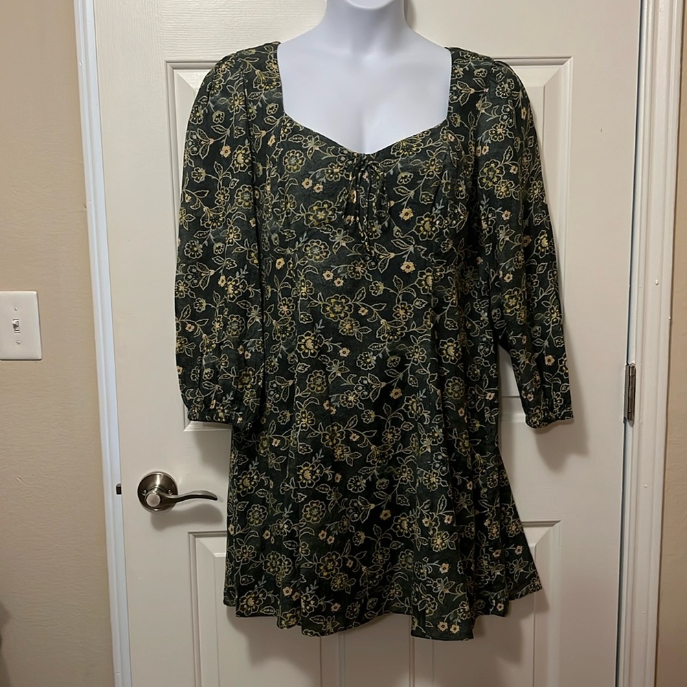 J.Crew sweetheart neckline, floral print dress, size 20